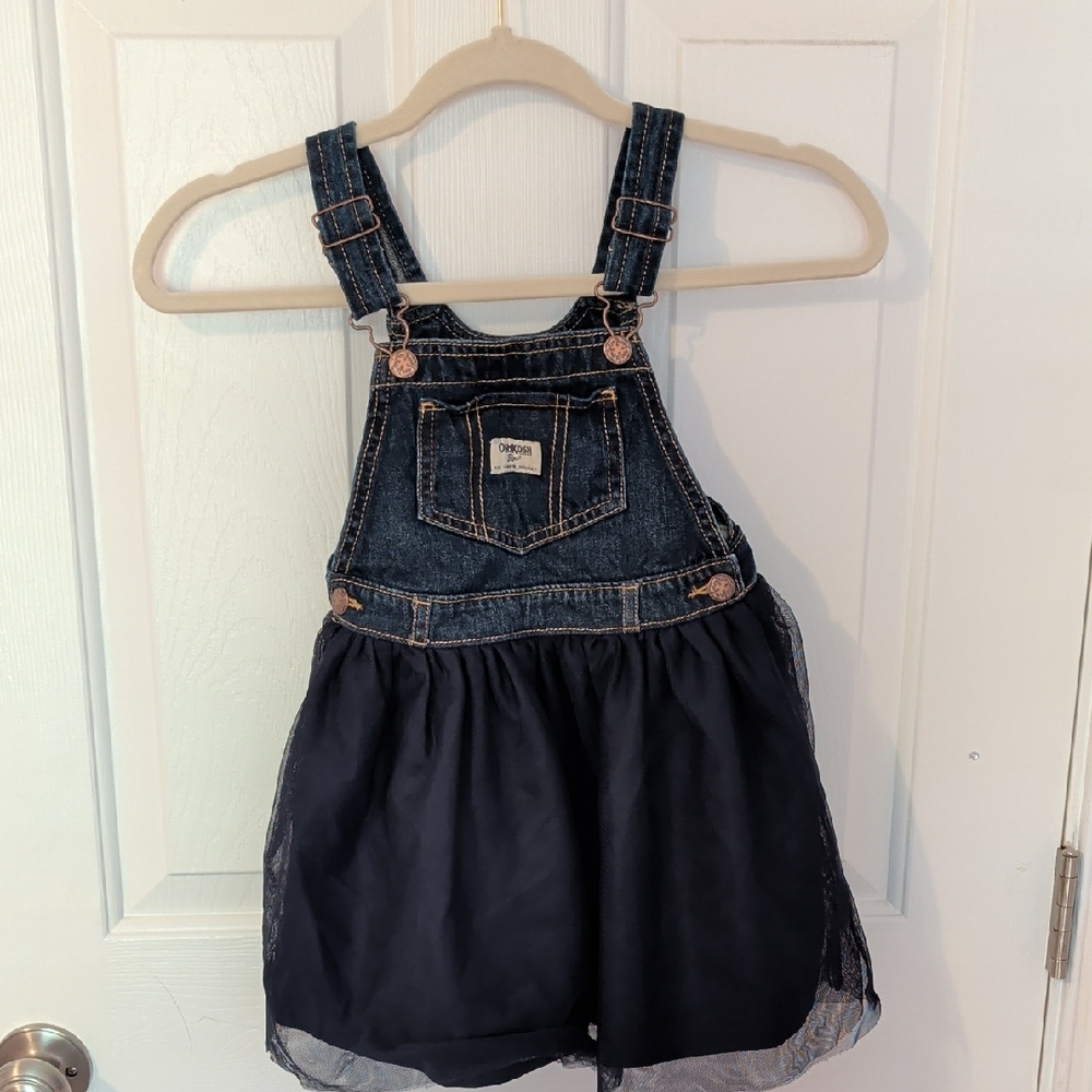 OshKosh B'gosh Navy Girls Skirt Overalls Skirtalls